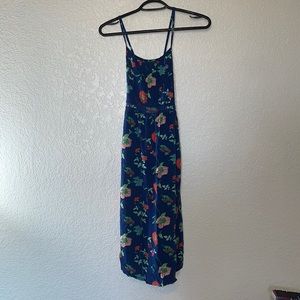 Old navy blue floral kids dress size 14